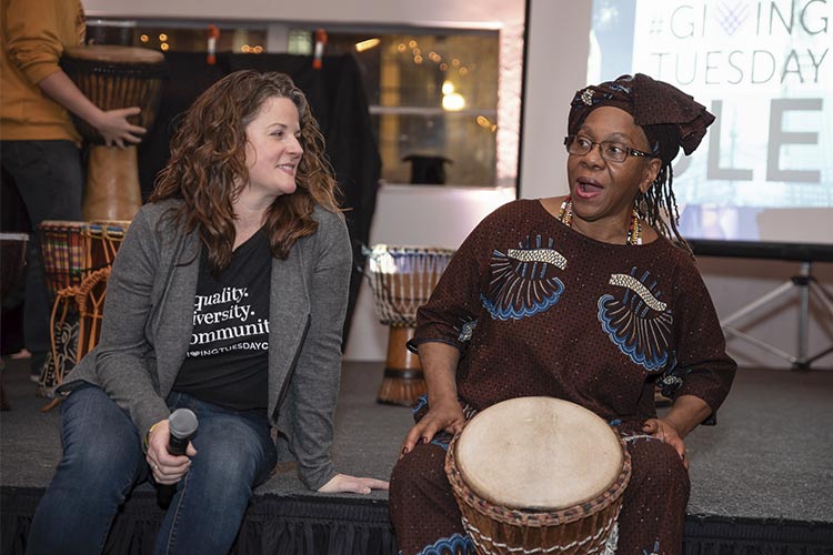 <span class="content-image-text">Pamela Turos and Mama Fasi at GivingTuesdayCLE</span>