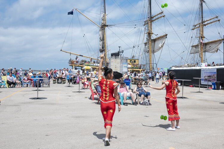 Performers from the Cleveland Metroparks Zoo Asian Lantern Festival entertain the crowd