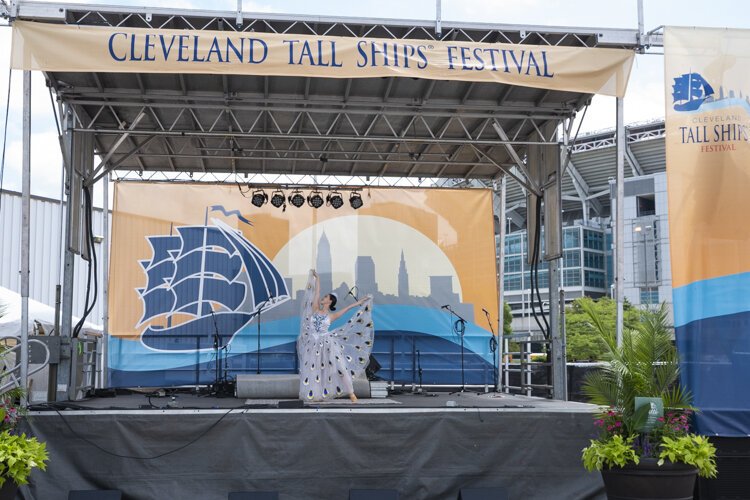 Performers from the Cleveland Metroparks Zoo Asian Lantern Festival entertain the crowd