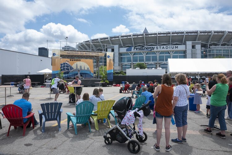 Performers from the Cleveland Metroparks Zoo Asian Lantern Festival entertain the crowd