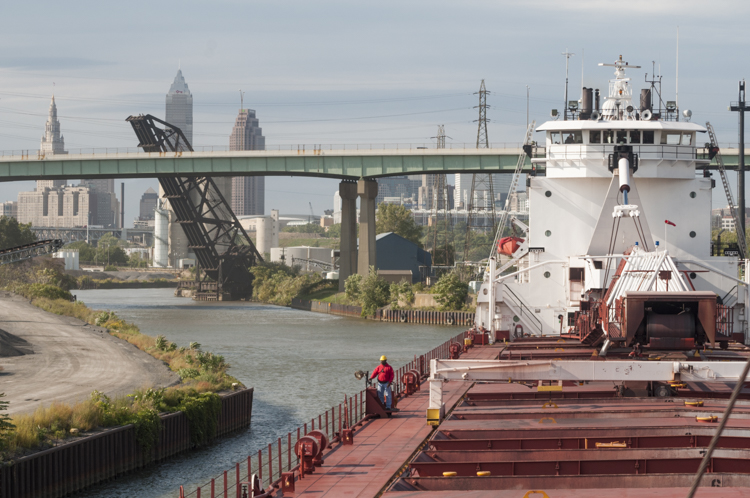 American Courage Ore Freighter on the Cuyahoga