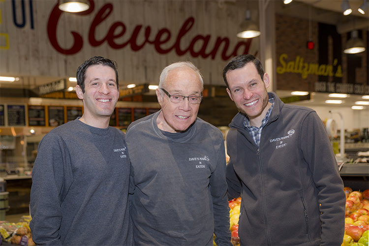 Aaron and David Saltzman with their grandfather Burt (center)