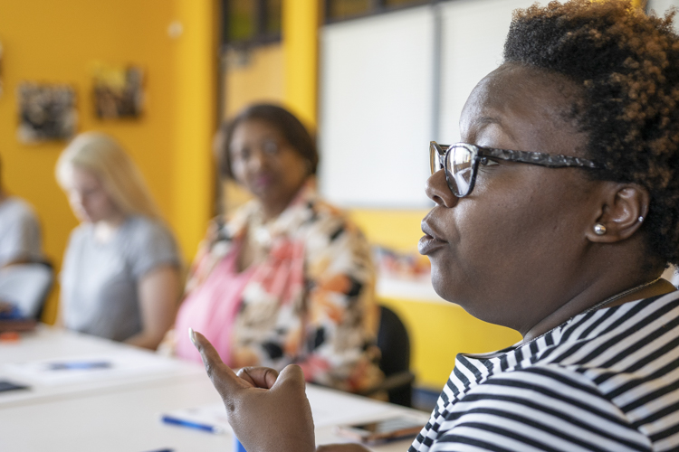 United Way of Greater Cleveland’s YFDC Program Leader, Courtney Robinson, guided the participants in evaluating the program