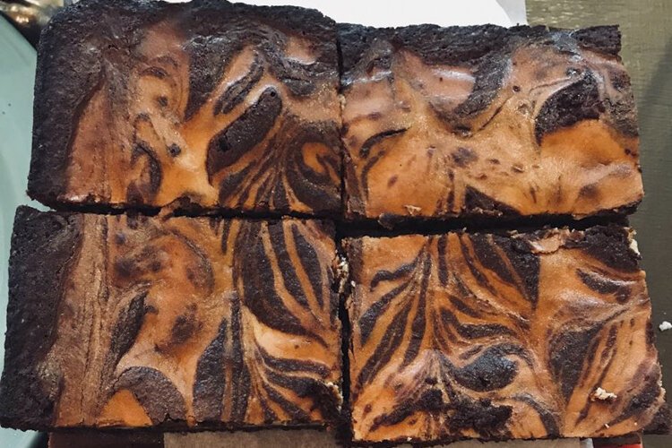 The Root Café offers gluten free items like this espresso cream cheese brownie.