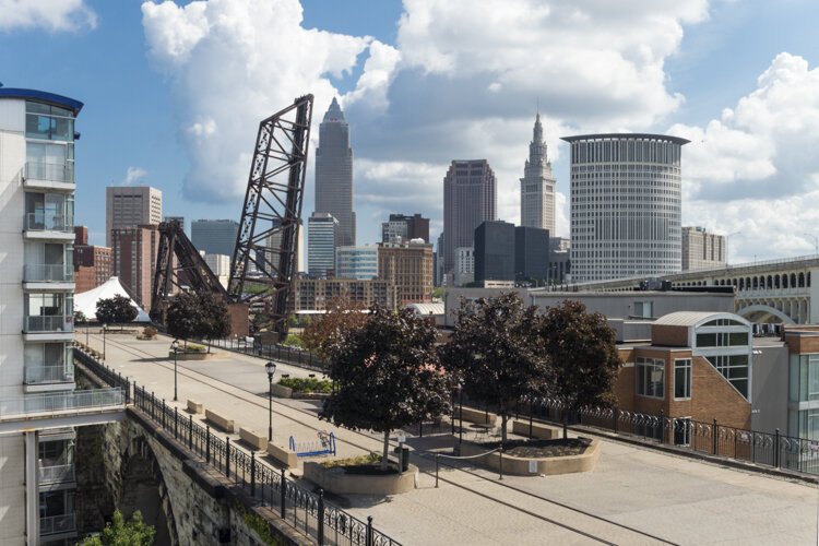 View from 2100 Superior Viaduct building in 2016.