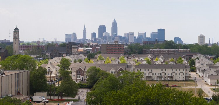 View from The Cleveland Clinic parking garage at Euclid Avenue and East 93rd Street in 2012.