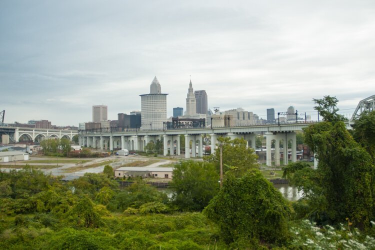 The view from Franklin Boulevard in Ohio City in 2010.