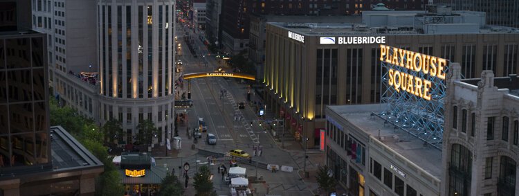 View from the Hanna Building in Playhouse Square in 2015.