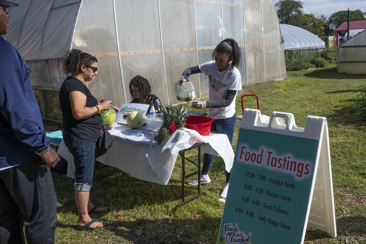 Healthy food tastings are a part of the attraction at Fresh Fest.
