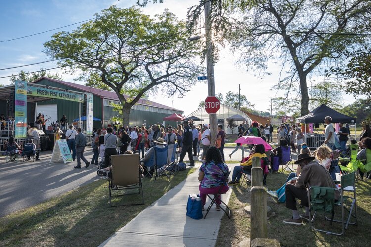 Carlos Jones and the P.L.U.S. Band draws a crowd at Fresh Fest 2019.
