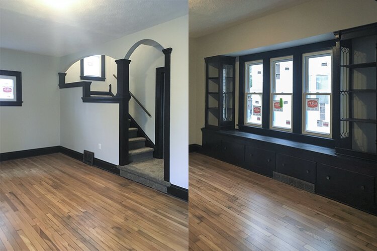 The refinished hardword floors are a big selling point at 6902 Indiana Ave.
