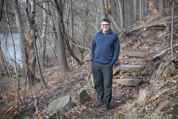 <span class="content-image-text">Brad Masi at Shaker Lakes across from his home in Cleveland Heights.</span>