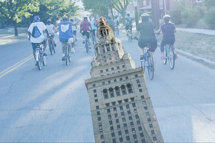 "Bike City" looks at the growing social community around cycling, including events where large gatherings of Clevelanders explore the city and assert the place of bicycles on city streets.