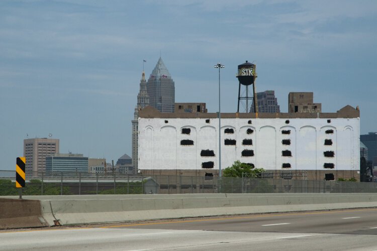 The Cleveland Cold Storage Building in 2011 during demolition.