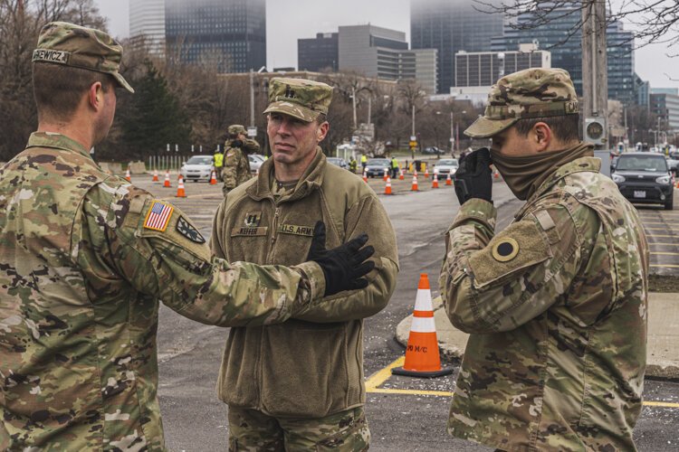 The Ohio National Guard helping out at the Greater Cleveland Food Bank.