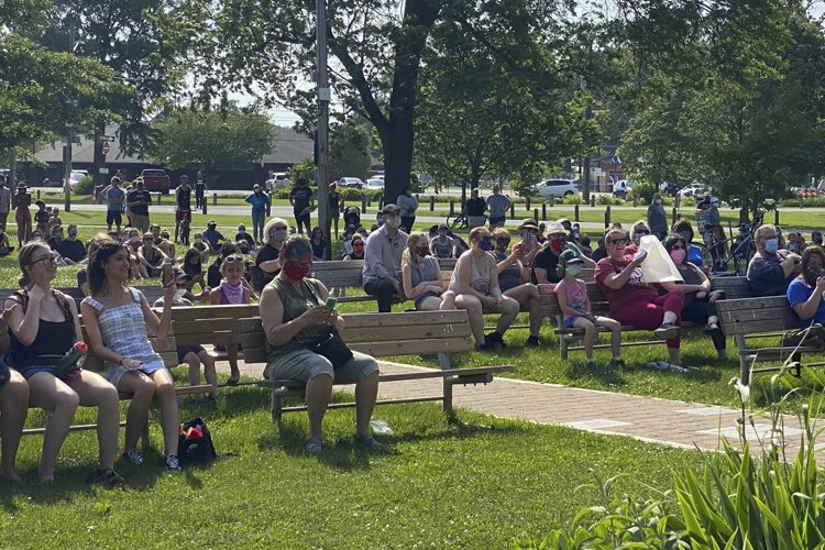 Student-organized Lakewood Kneel In at Lakewood Park.
