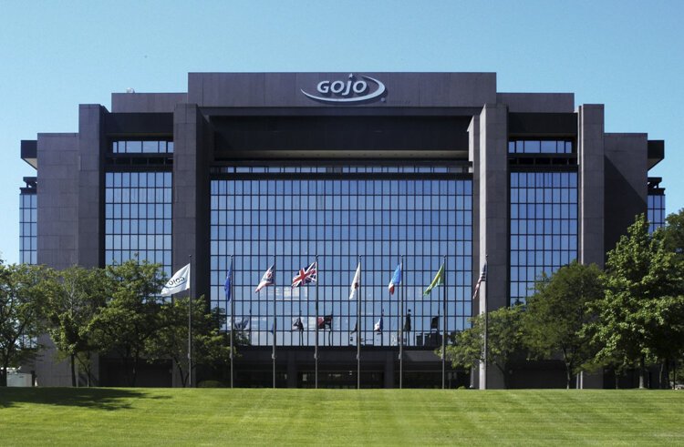 <span class="content-image-text">GOJO Industries headquarters located in Akron, Ohio.</span>