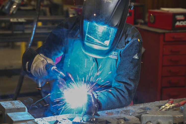 Valley Forge senior Catherine Rybak has honed her welding skills, as well as mastered Adobe Creative Cloud, Illustrator, In Design, and Photoshop through the two CTE tracks.