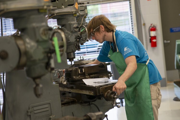 William Musselman as a student at Max S. Hayes High School precision machining program in 2015.