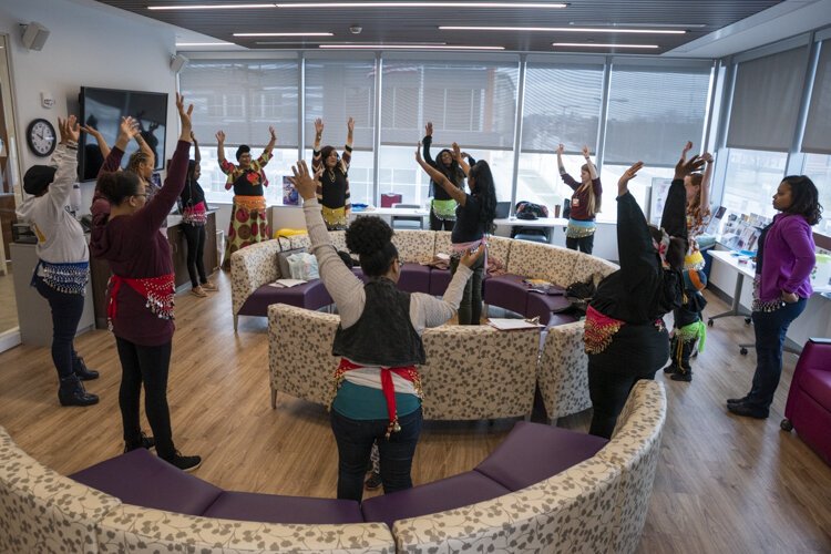 “Dancing for Birth” teaches movement inspired by belly, African, Latin and Caribbean dance and helps women become stronger, more agile, and more at ease with their bodies.