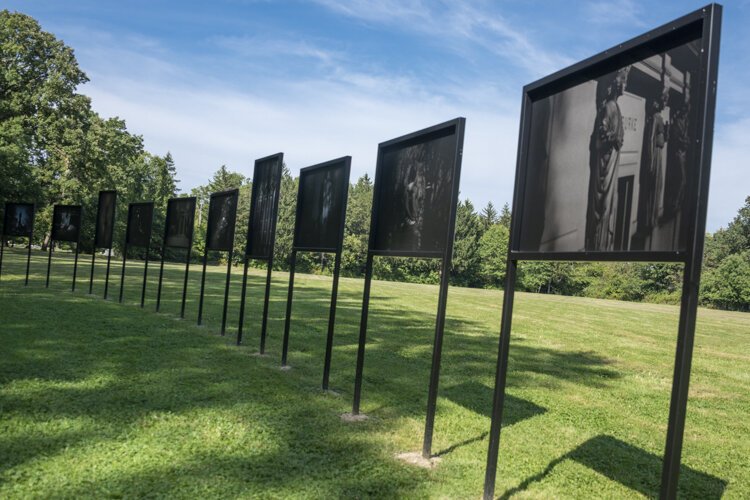 Artist, Michael Weil spent solitary evenings locked inside the gates of Lake View Cemetery photographing the spectacular monuments, grounds and the mood of our cemetery for this Moonlight in the Gates Exhibit.