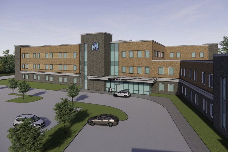Rendering of MetroHealth’s Cleveland Heights Medical Center that will add 110 new treatment beds, a psychiatric urgent care center and a selection of specialized units.