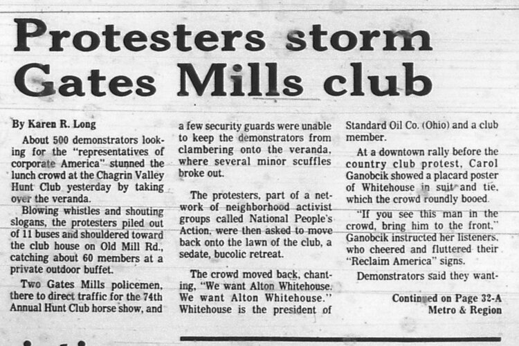 Plain Dealer coverage of one of the Buckeye Woodland Community Congress’ protests from April 1982.
