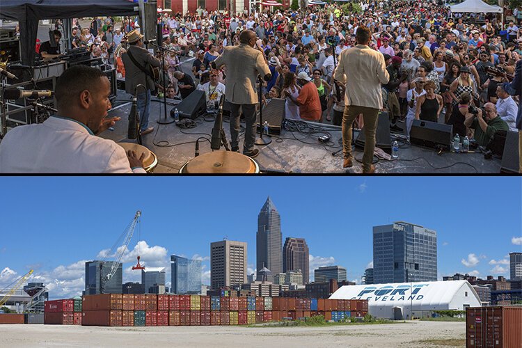 Top: July 2017 – Ohio City Stages in Hinge Town -- Bottom: August 2017 – Port of Cleveland