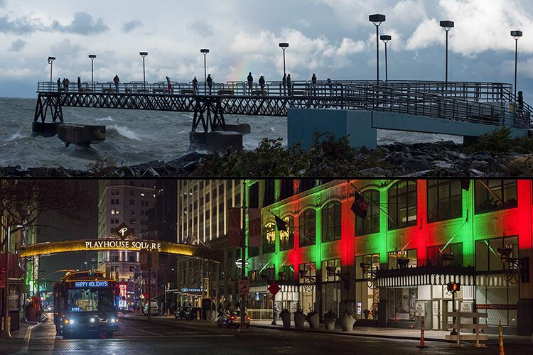 Top: October 2018 –Edgewater Park Pier -- Bottom: December 2018 – Playhouse Square