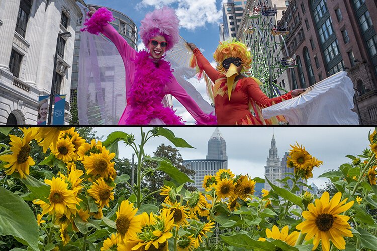 Top: July 2019 – CPL 150th Anniversary Celebration -- Bottom: June 2019 – Ohio City Farm Sunflowers