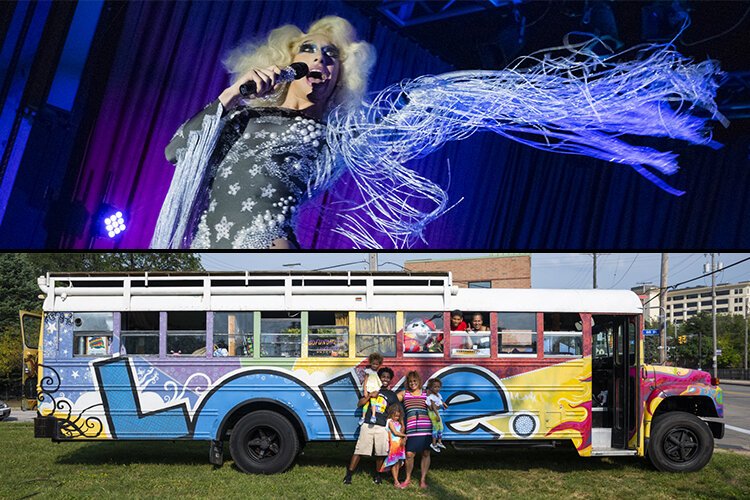 Top: September 2019 – Anhedonia Delight - The 4th Annual Drag Showcase -- Bottom: September 2019 – The Love Bus