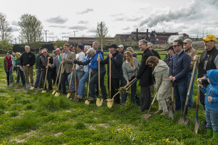 Towpath Trail Stage 3 groundbreaking in 2017.