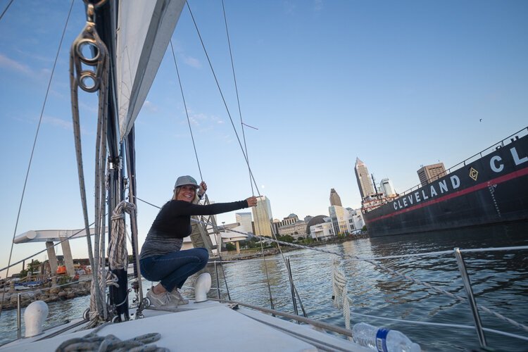 Sailing into North Coast Harbor.