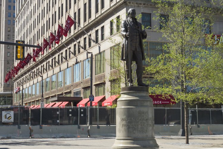 Moses Cleveland statue in Public Square