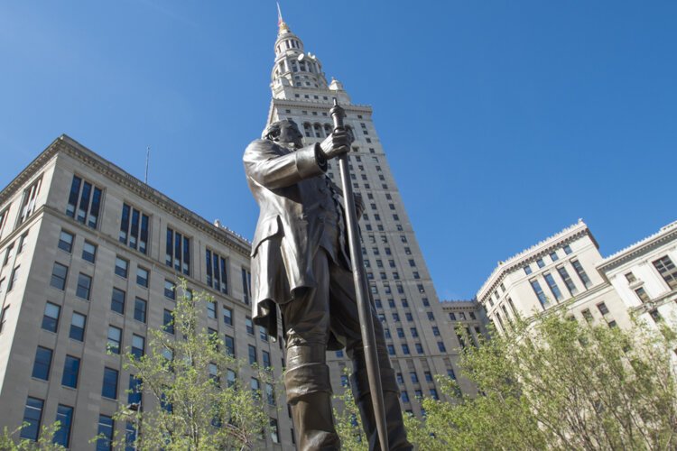 Moses Cleveland statue in Public Square