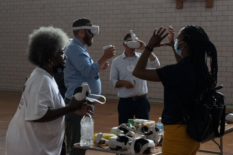 Launch Event attendees were able to envision the future MAGNET home in the former elementary school on the corner of East 63rd Street and Chester Avenue using VR headsets.