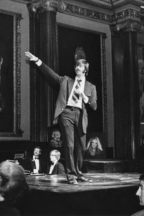 <span class="content-image-text">Ray Shepardson at the “Jacques Brel” opening in 1973</span>