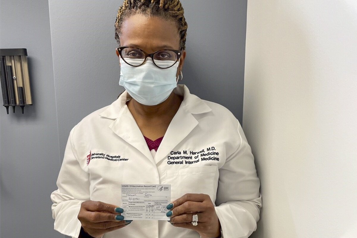 Dr. Carla Harwell, a physician at UH in Cleveland's Fairfax neighborhood, says the key to getting patients to take the vaccine is to acknowledge their fears while gently pushing back against rumors or misinformation.
