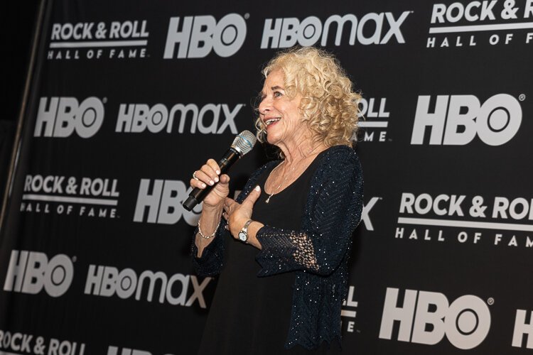 Carole King also used the press stage to draw attention to the environmental endeavors she has pursued for decades.