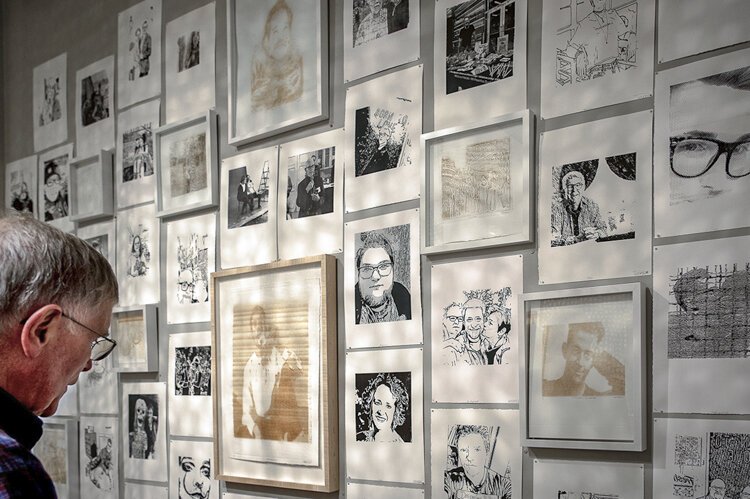 Artwork by Kelly Pontoni at CONVERGE Artist Archives Opening Reception.