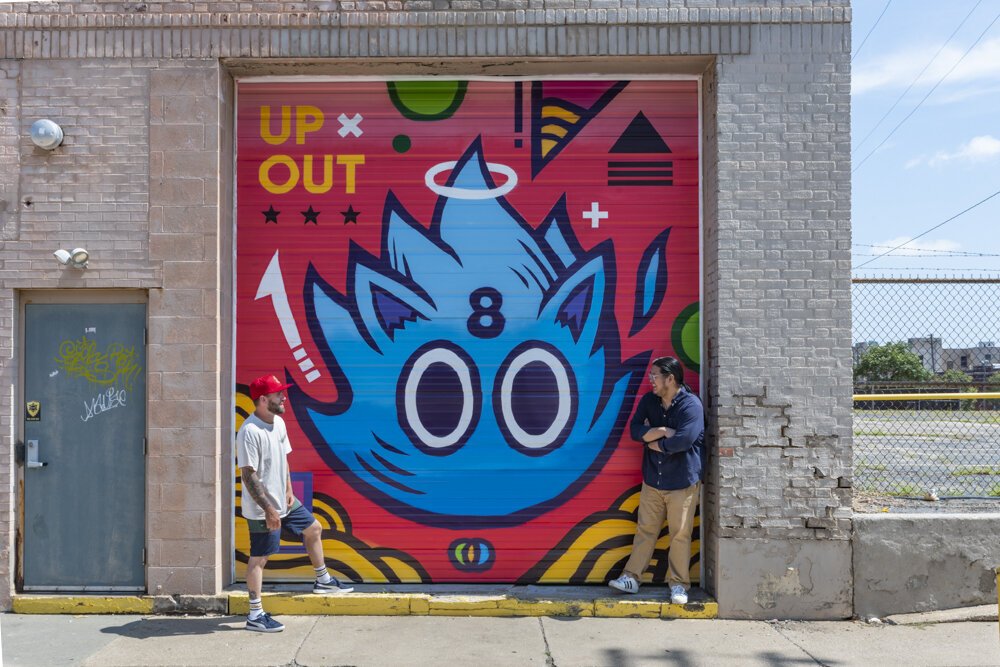 Mural by Cleveland artists Jordan Wong (right) and Chad Fedorovich (left) at 4600 Euclid Avenue.
