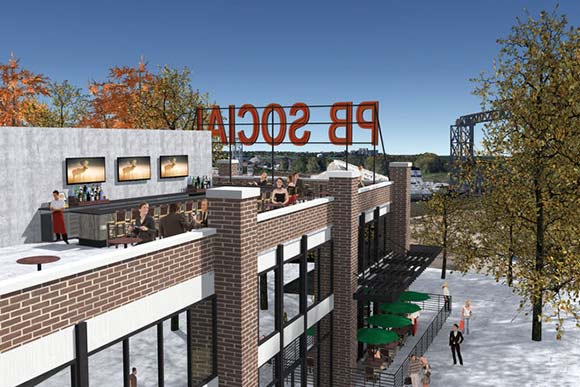 Exterior rendering of Punch Bowl Social