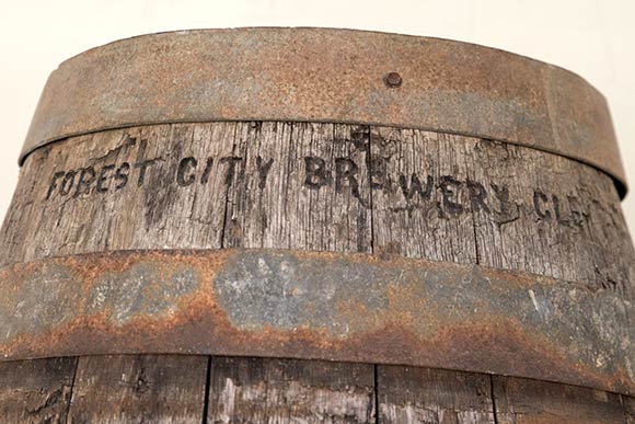 An old Forest City Brewery barel