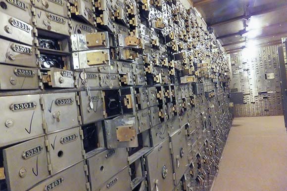 Inside the lower level vault