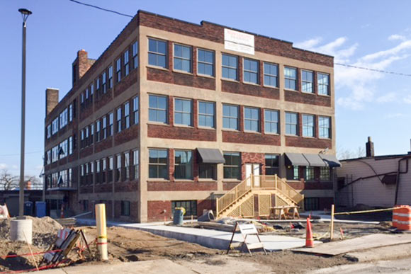 Renovations for the 1916 Templin Bradley Company building, 5700 Detroit Avenue, are nearing completion