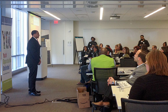 Young Entrepreneur of the Year, Ryan Hyde, during his final presentation