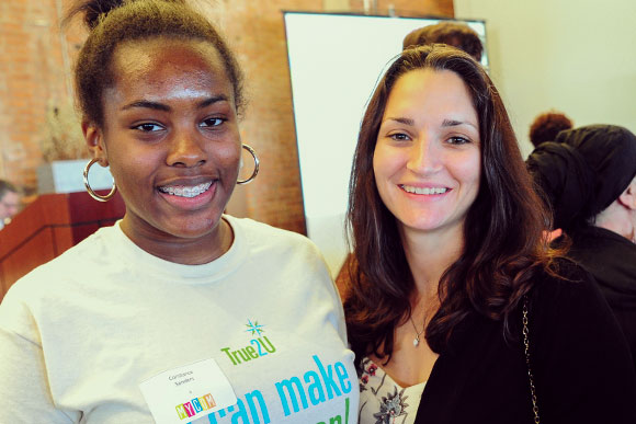 Molly Nackley Feghali (right) with a student