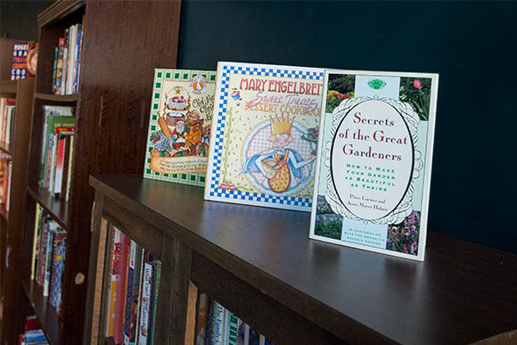 Some of the many cookbooks and magazines available to EDWINS students