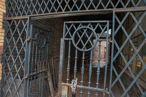 Old iron work gates at The Foundry