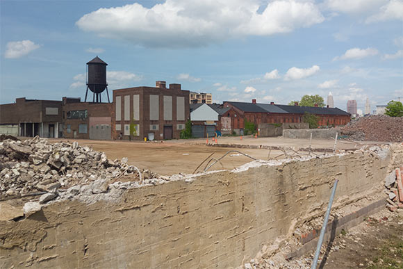 Demolition last summer at Breakwater Ave for The Edison